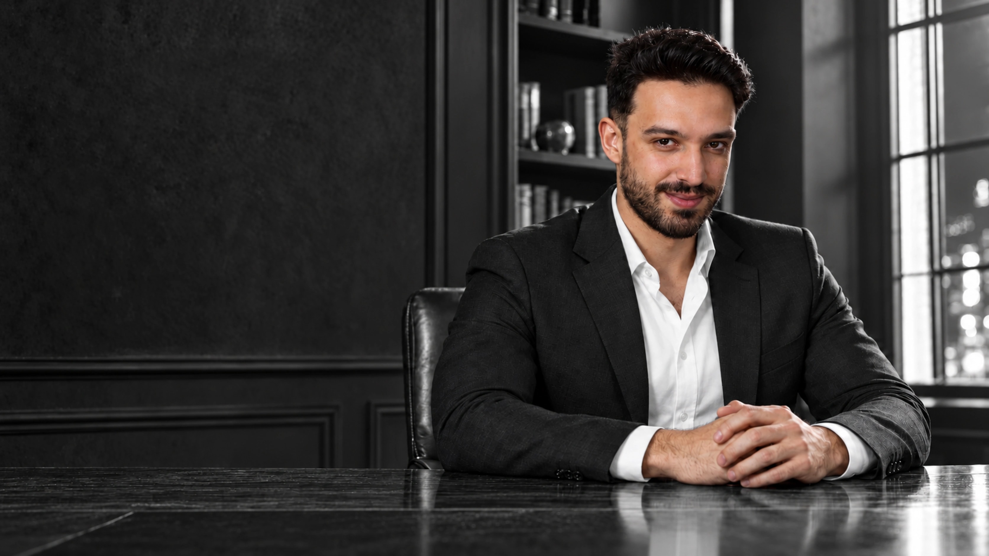 Emin Kartcı çalışma masasında